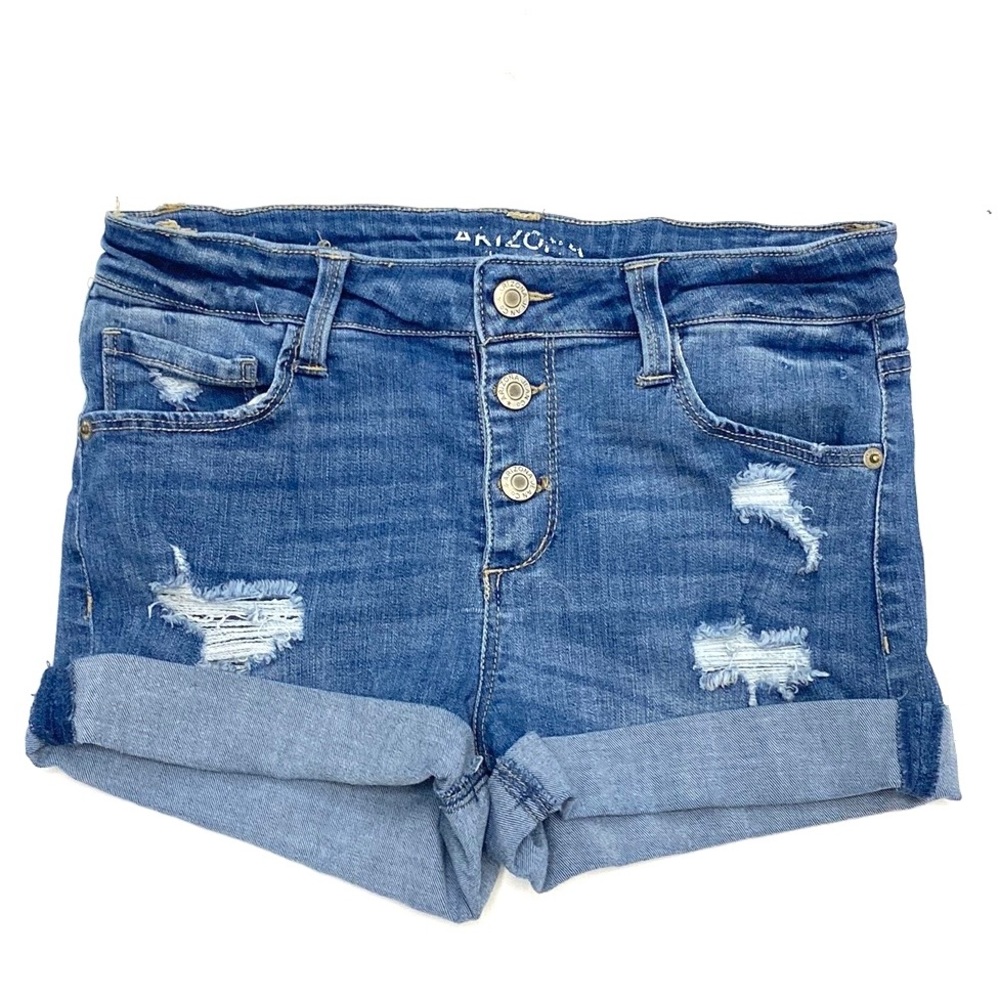 Arizona Jean Company Girls Distressed Shortie Denim Jean Short